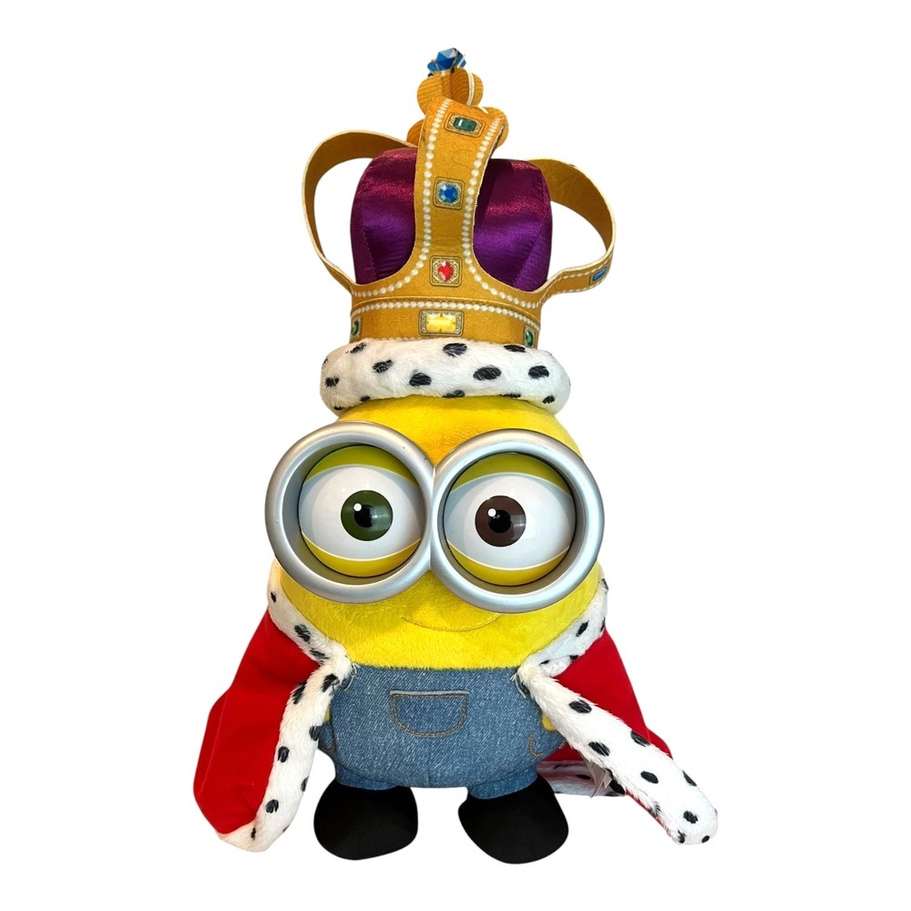 Minions King Bob Plush Stuffed Toy Despicable Me Universal Studios Sound- *Video